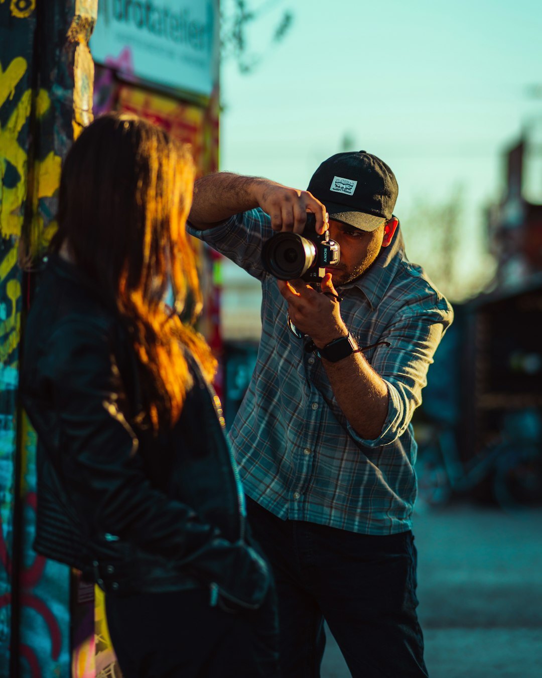 street photographer capturing urban scenes