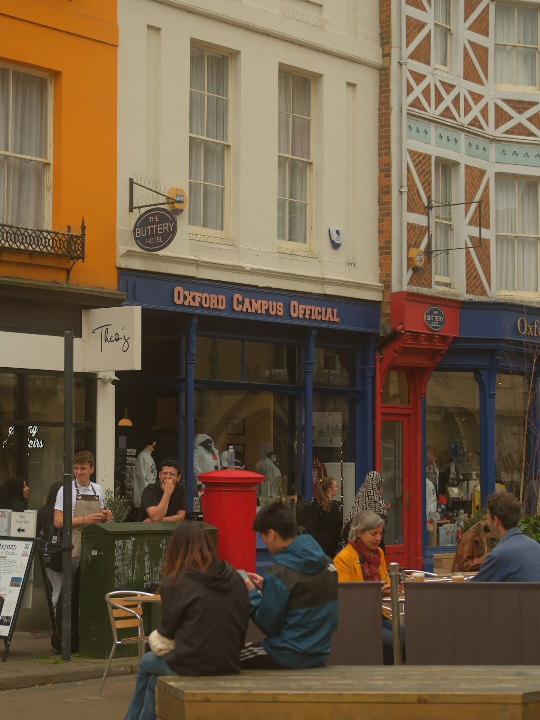 urban street scene with locals